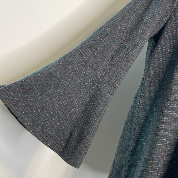 Anthropologie Postmark Liz Metallic Gray Turtleneck Shirt. Size Medium. - Picture 7 of 14